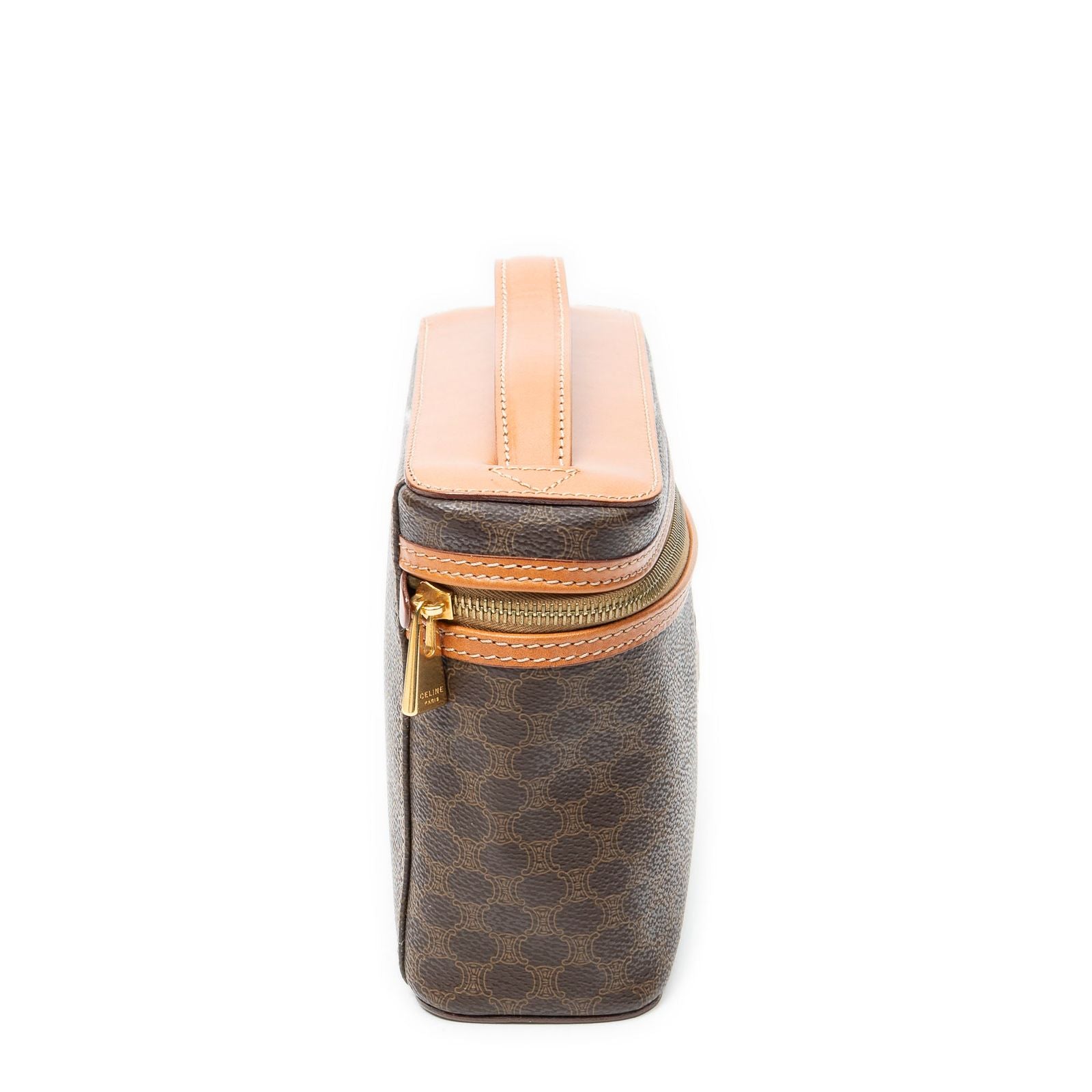 Celine Top Handle Toiletries Pouch Brown Macadamia Canvas — view 4