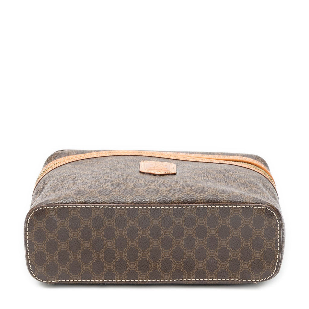 Celine Top Handle Toiletries Pouch Brown Macadamia Canvas — view 6