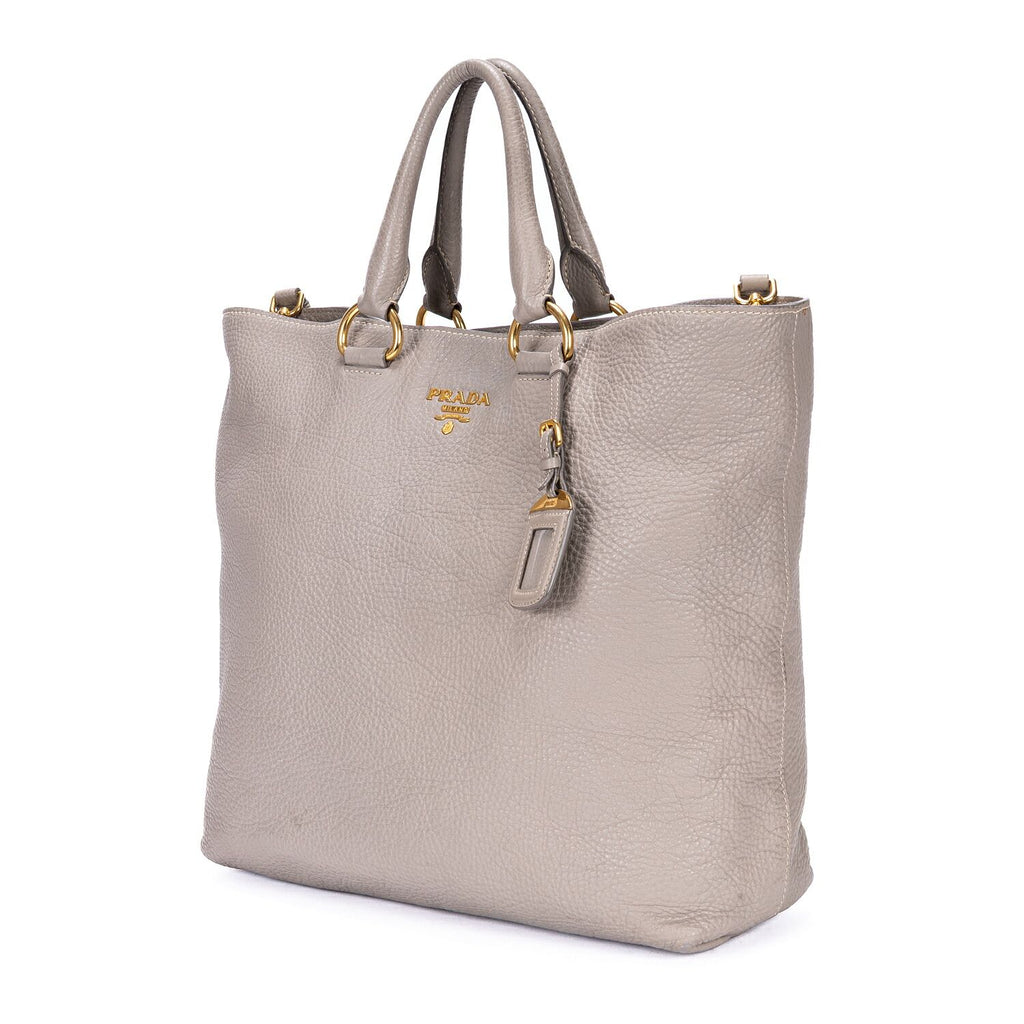 Prada Shopping Tote Gray Viterodino — view 2