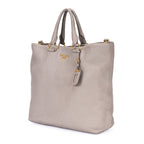 Prada Shopping Tote Gray Viterodino — view 2