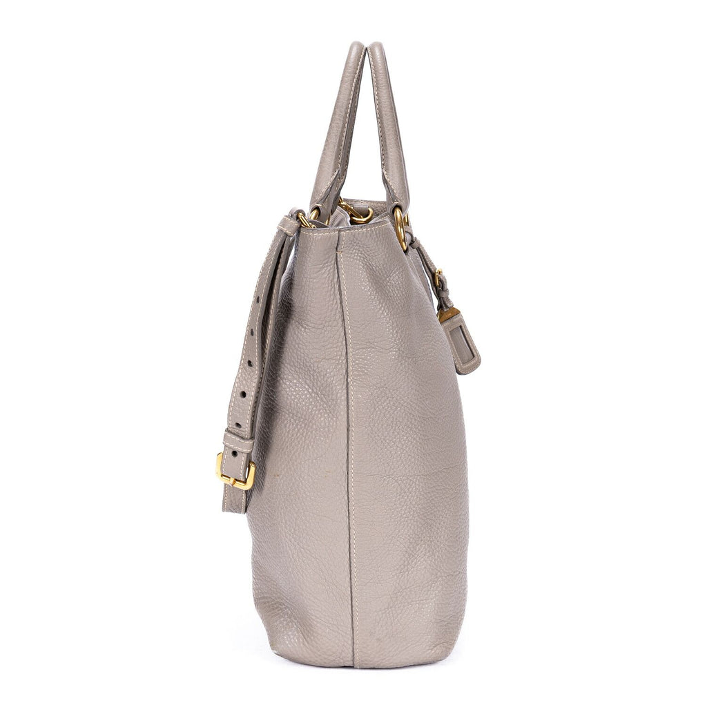 Prada Shopping Tote Gray Viterodino — view 4