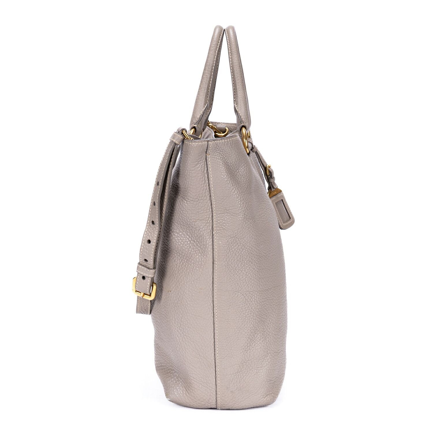 Prada Shopping Tote Gray Viterodino — view 4