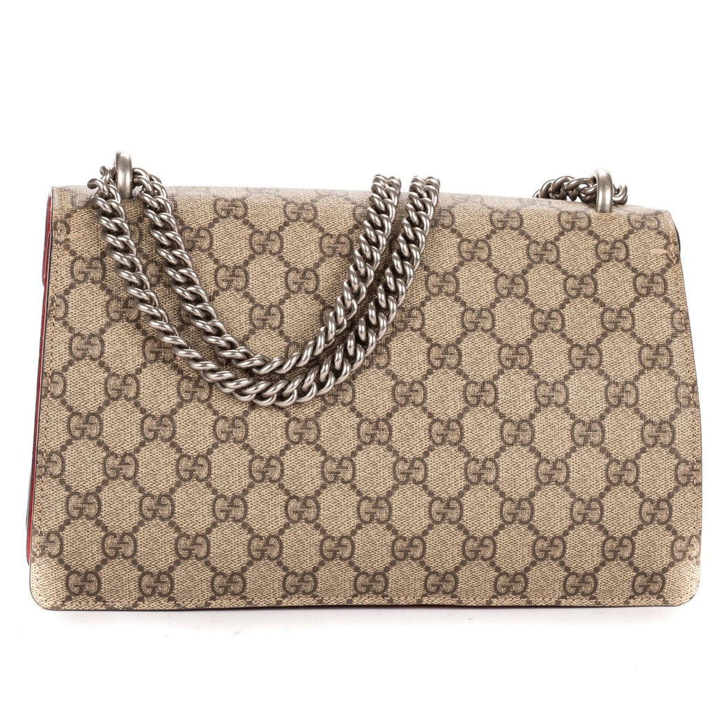 Gucci le Dionysus Chain Crossbody Beige Red Split Canvas — view 5