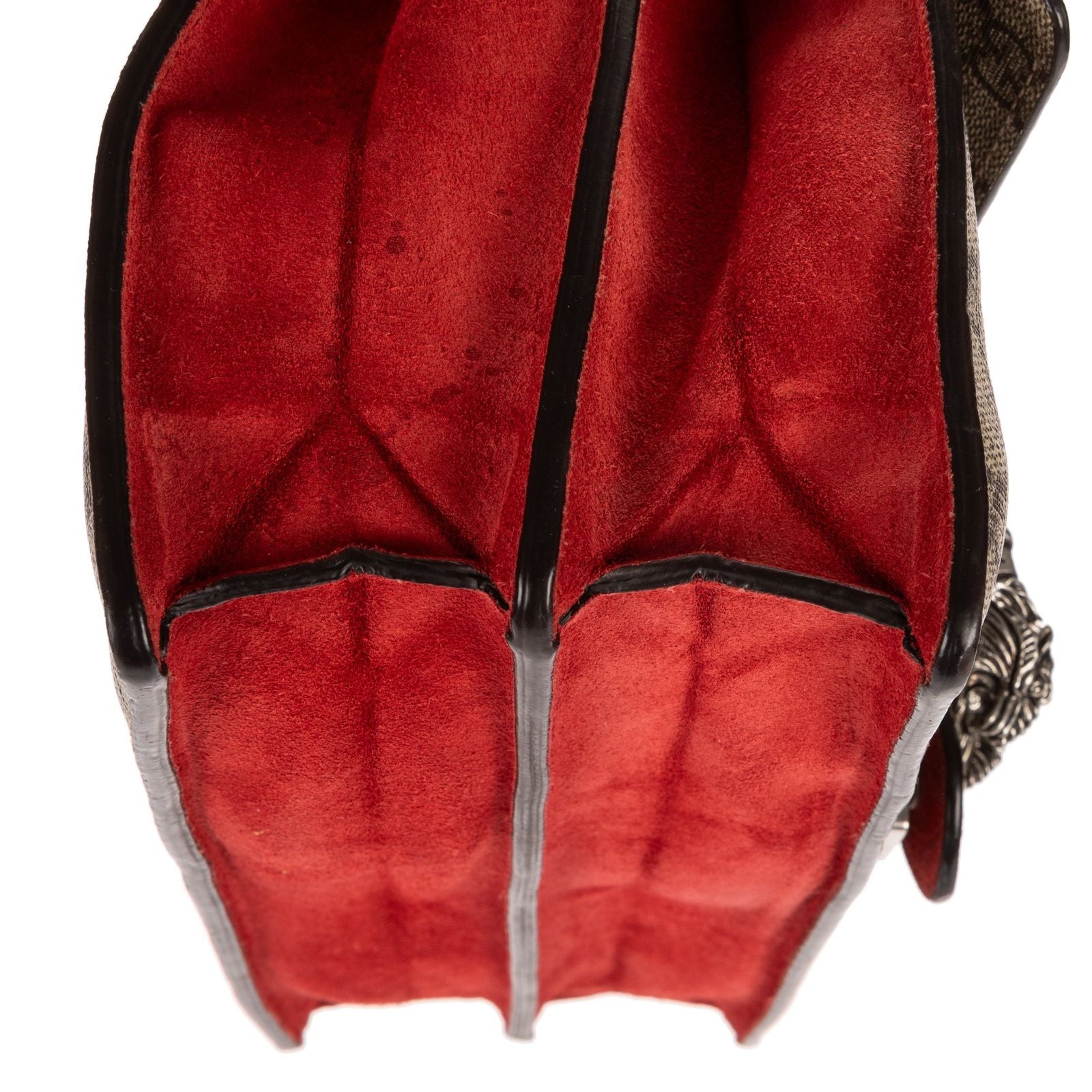 Gucci le Dionysus Chain Crossbody Beige Red Split Canvas — view 8
