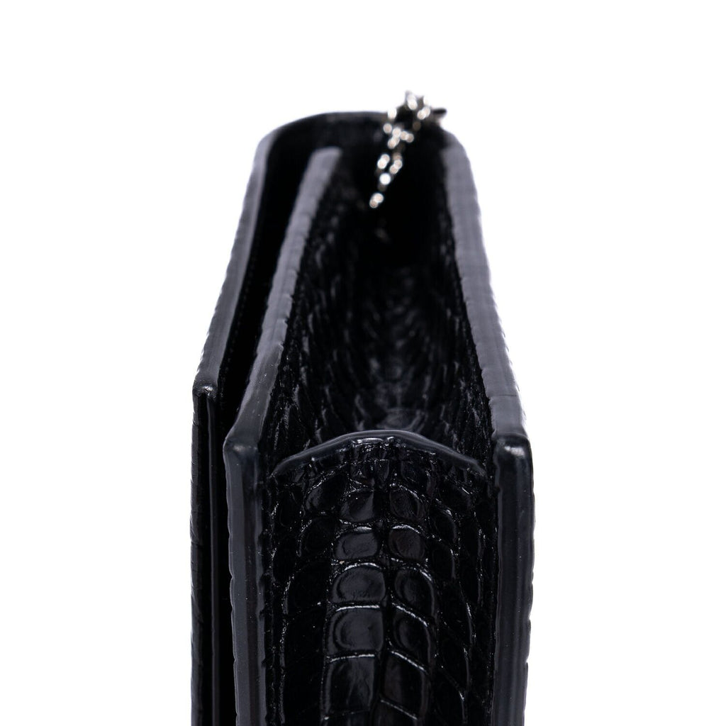 Saint Laurent Kate Tassel Black Croco Shoulder — view 7