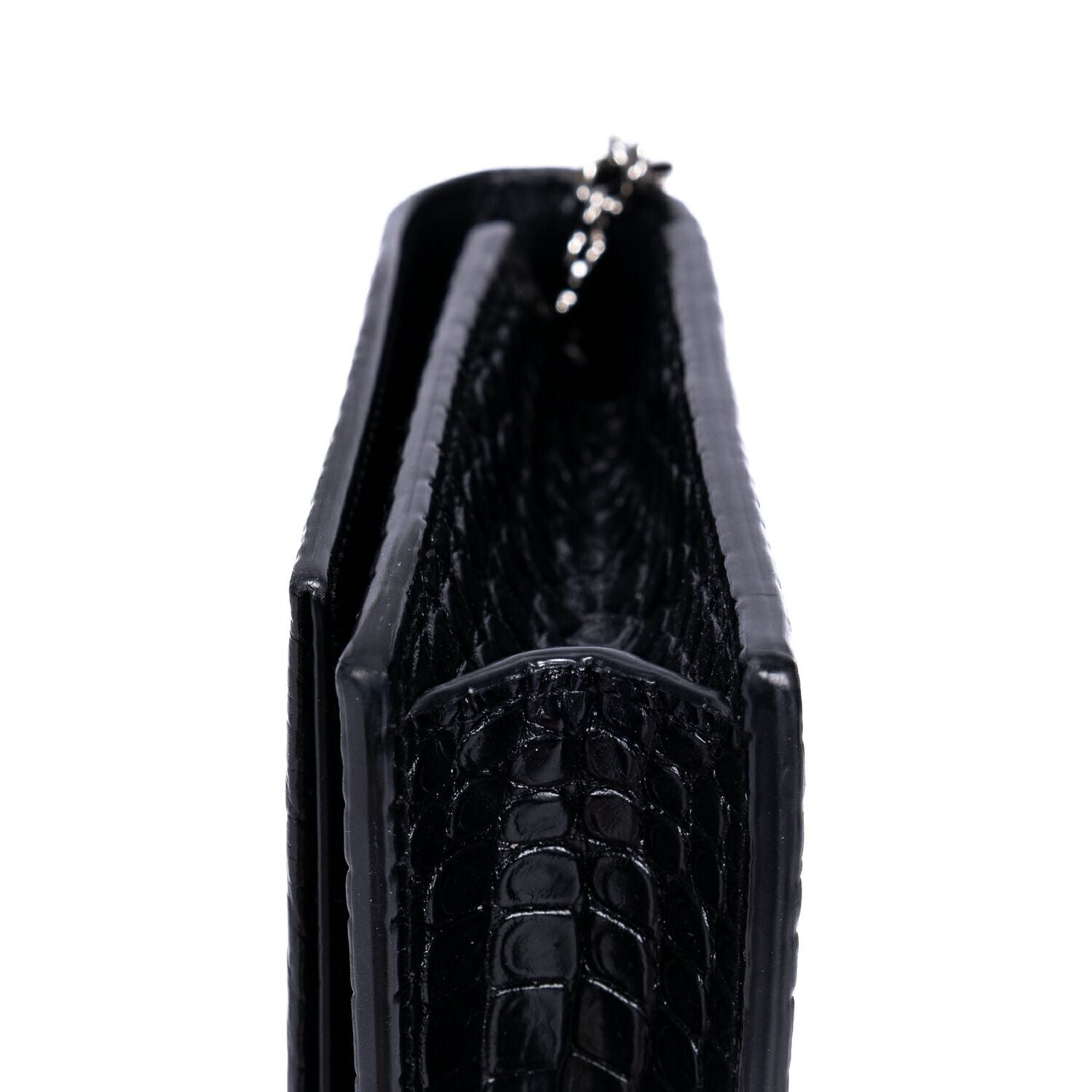 Saint Laurent Kate Tassel Black Croco Shoulder — view 7