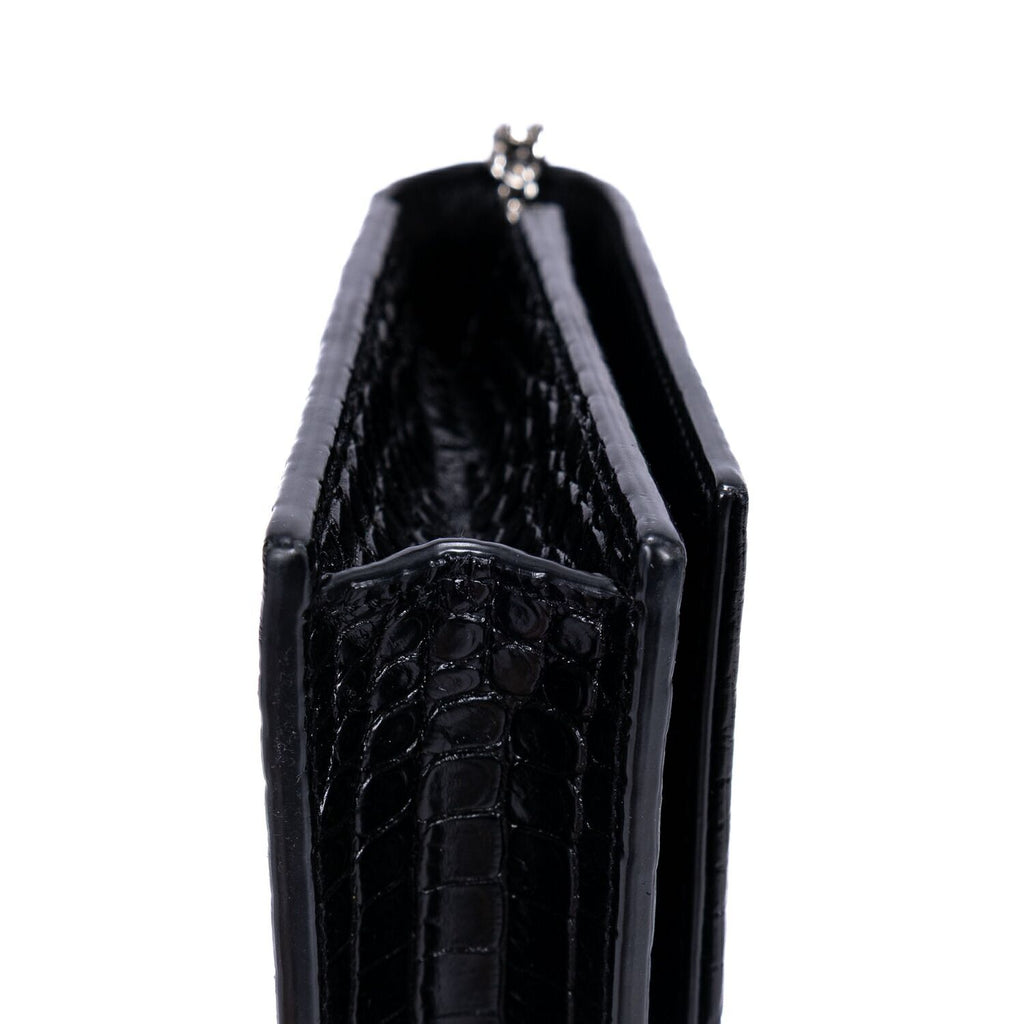 Saint Laurent Kate Tassel Black Croco Shoulder — view 8