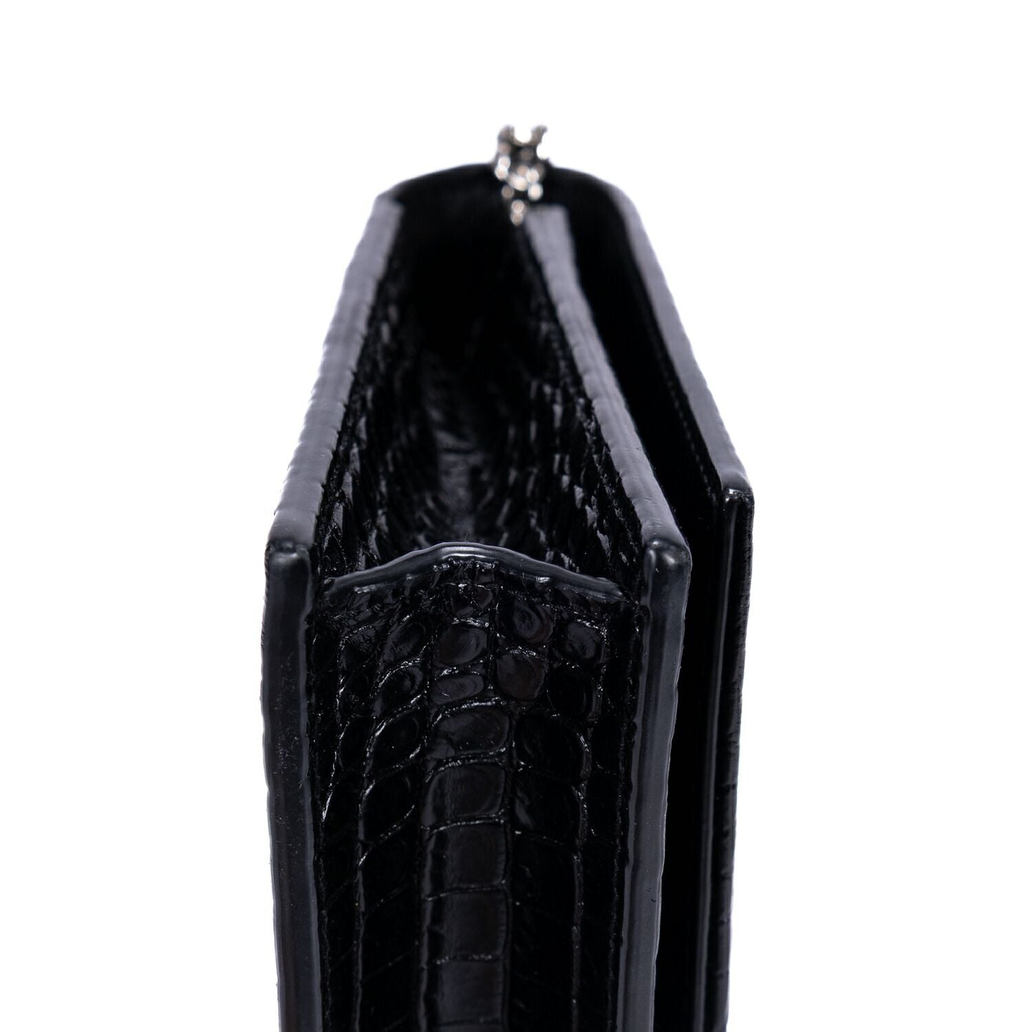 Saint Laurent Kate Tassel Black Croco Shoulder — view 8