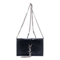 Saint Laurent Kate Tassel Black Croco Shoulder