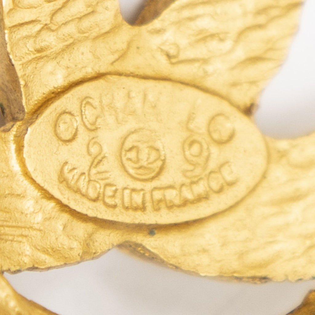 Chanel CC Logo Round Clip Type Earrings Gold Plated — view 3