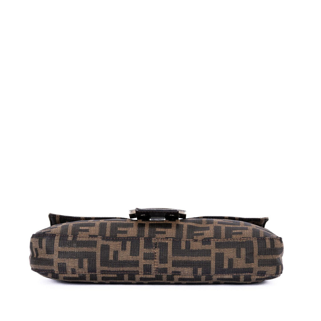 Fendi Smo le Fold Oba Baguette Black Zucca Canvas Shoulder — view 6