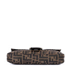 Fendi Smo le Fold Oba Baguette Black Zucca Canvas Shoulder — view 6