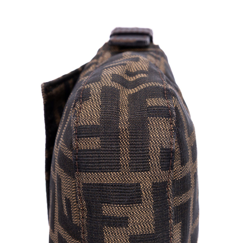 Fendi Smo le Fold Oba Baguette Black Zucca Canvas Shoulder — view 7