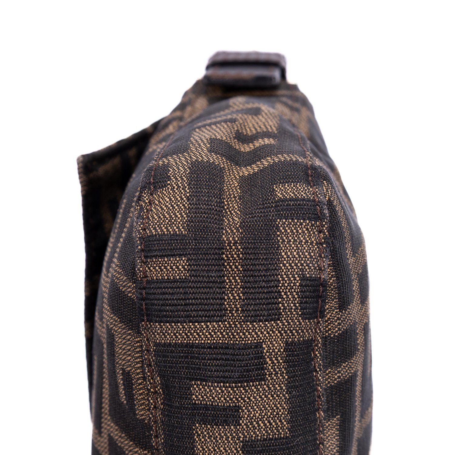 Fendi Smo le Fold Oba Baguette Black Zucca Canvas Shoulder — view 7