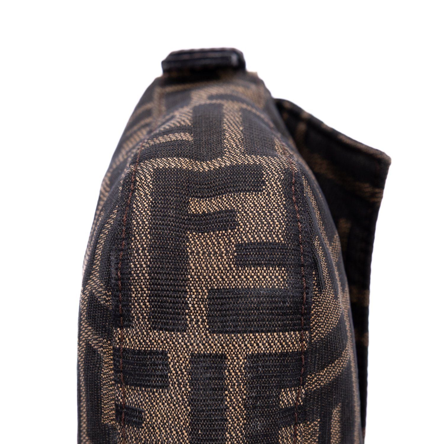Fendi Smo le Fold Oba Baguette Black Zucca Canvas Shoulder — view 8