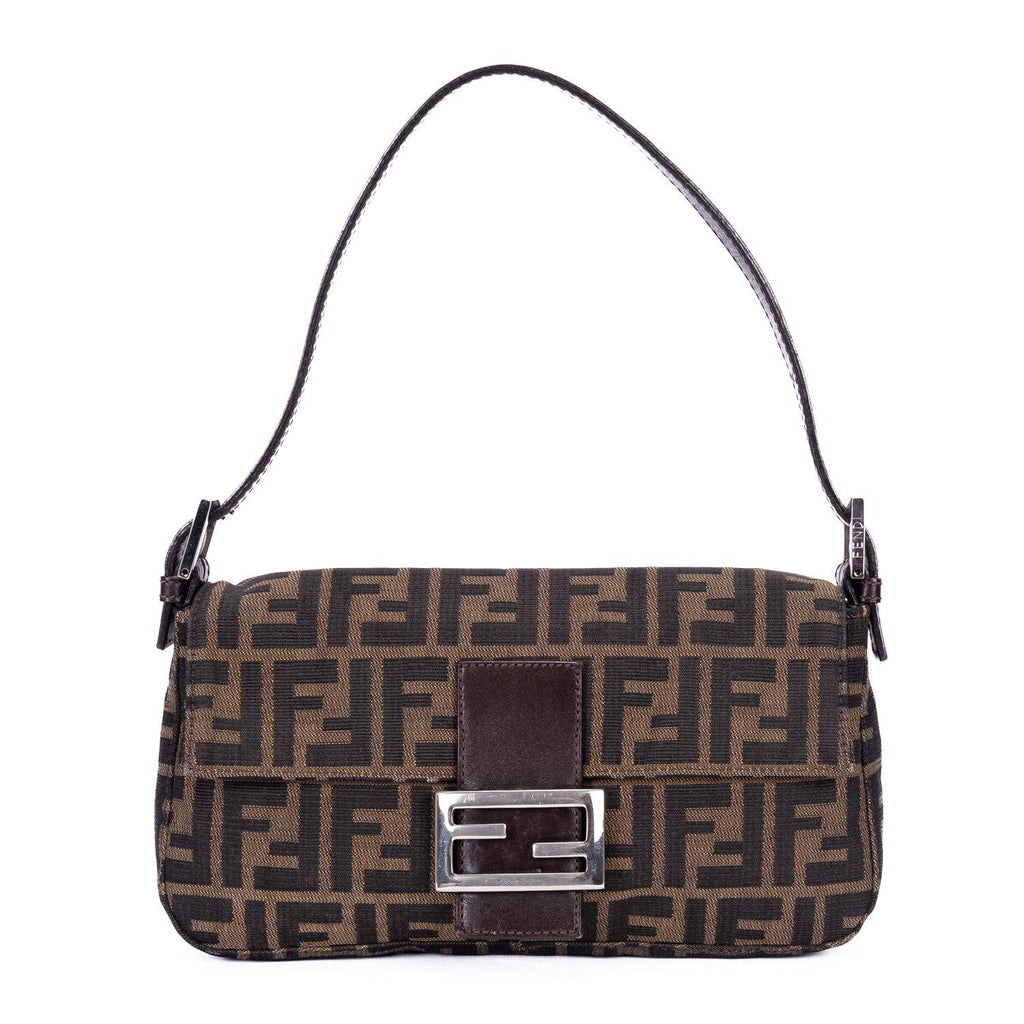 Fendi Smo le Fold Oba Baguette Black Zucca Canvas Shoulder