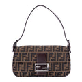 Fendi Smo le Fold Oba Baguette Black Zucca Canvas Shoulder