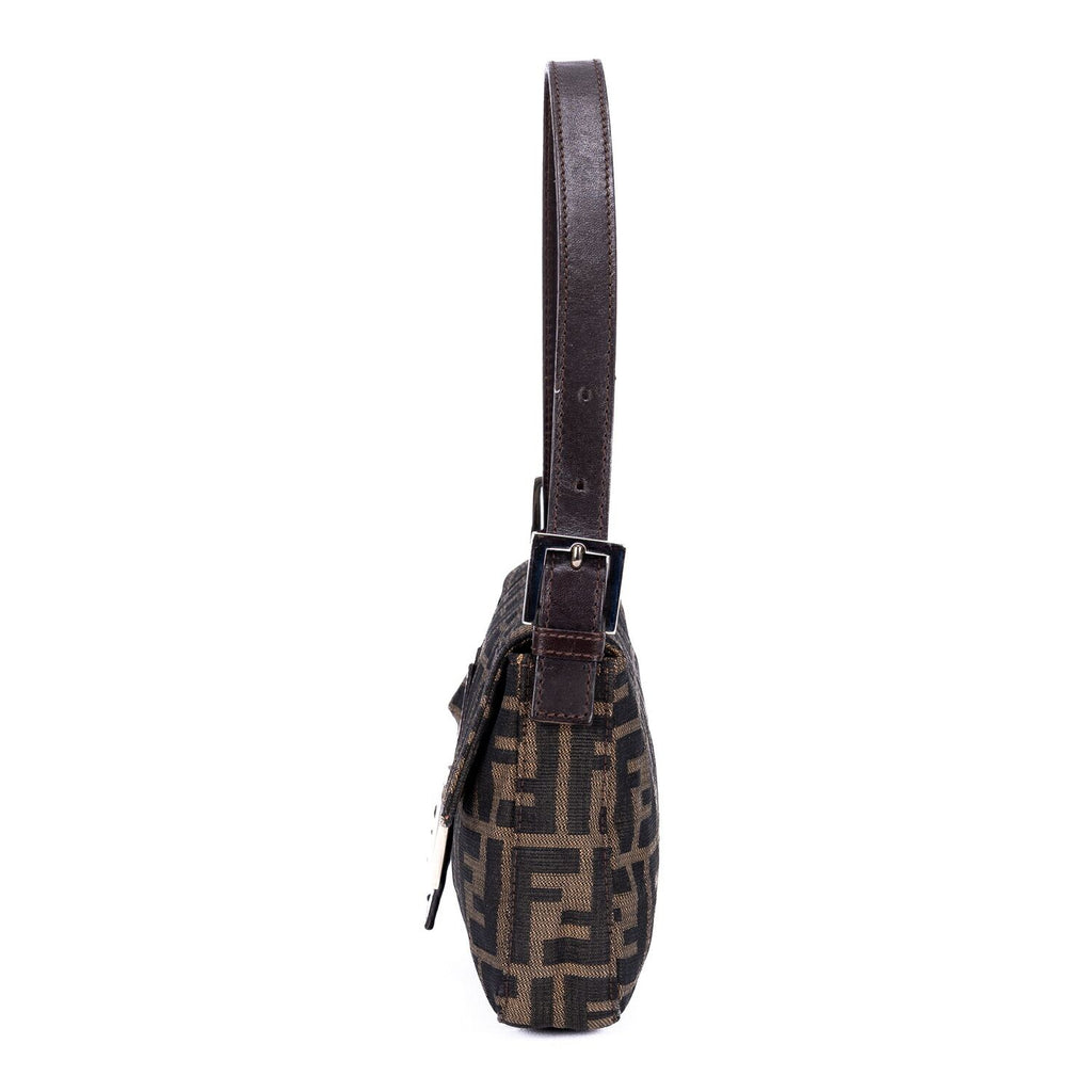 Fendi Smo le Fold Oba Baguette Black Zucca Canvas Shoulder — view 3