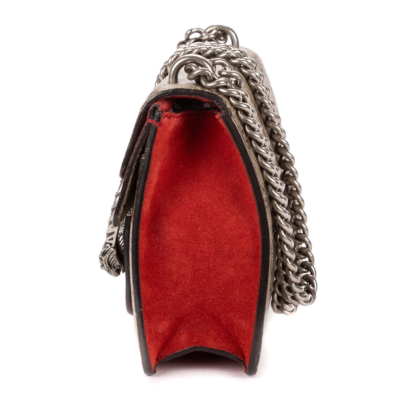 Gucci le Dionysus Chain Crossbody Beige Red Split Canvas — view 3