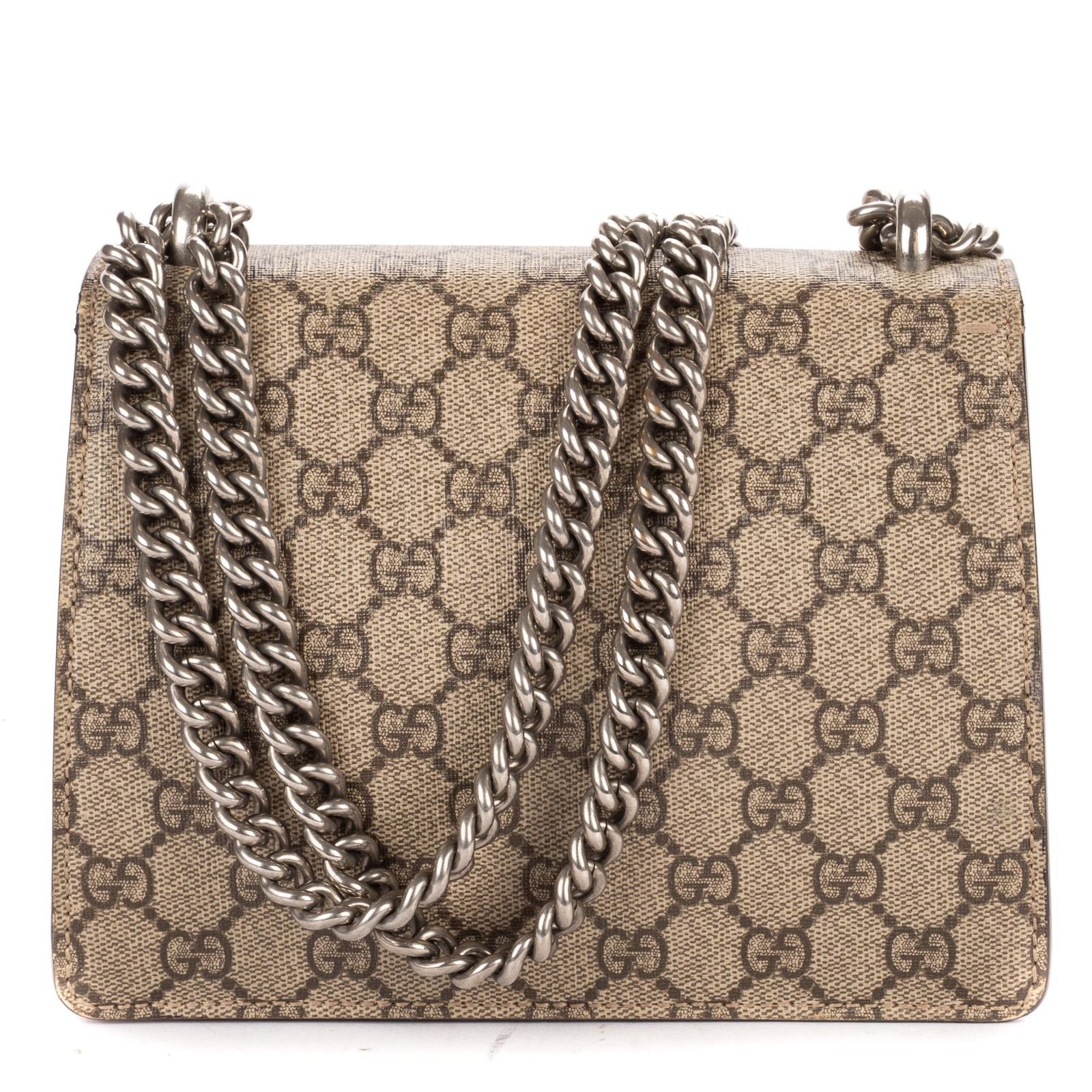 Gucci le Dionysus Chain Crossbody Beige Red Split Canvas — view 5