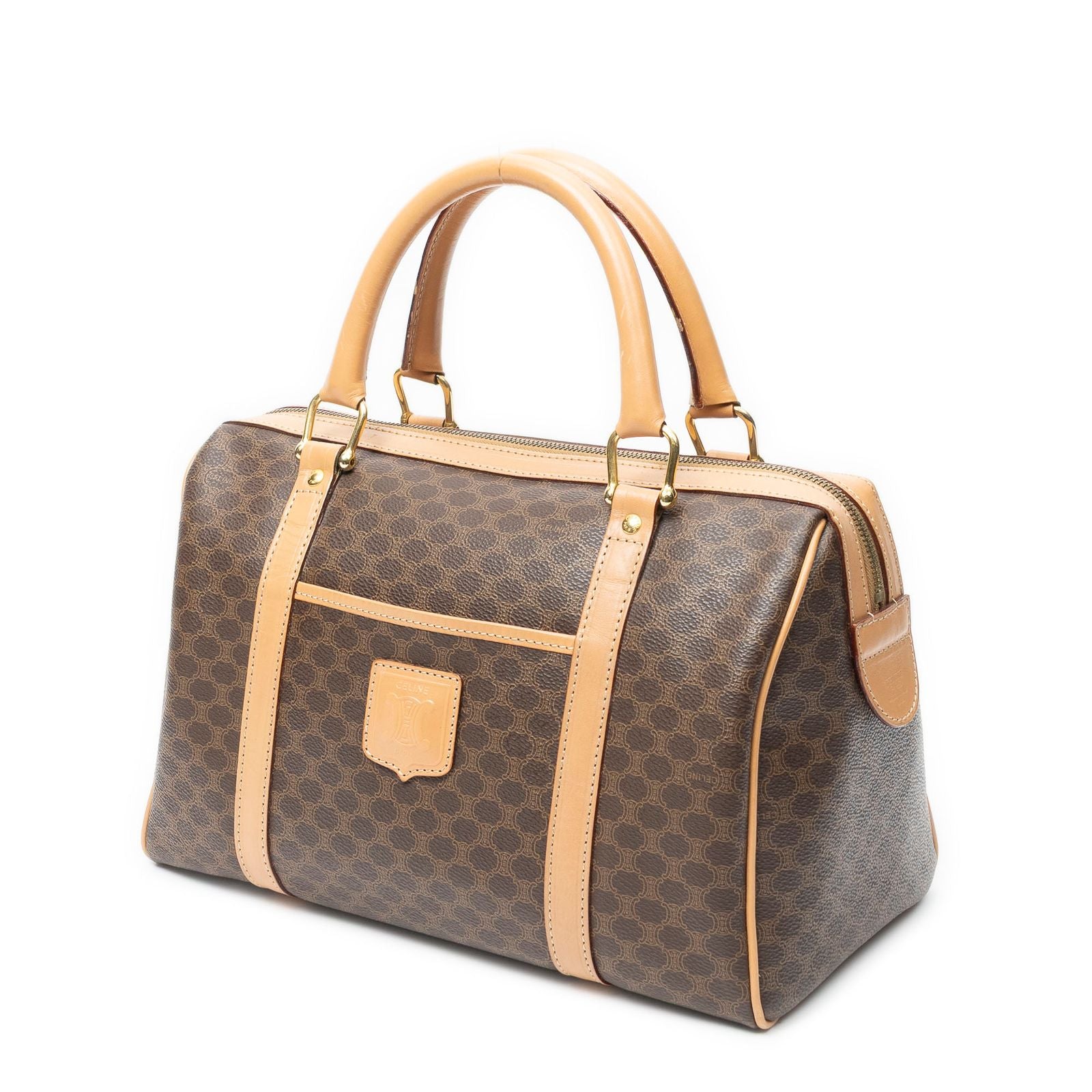Celine Smo Rubostom Beige Brown Macadamia Canvas Handbag — view 2