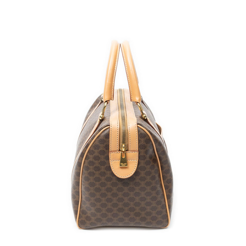 Celine Smo Rubostom Beige Brown Macadamia Canvas Handbag — view 4