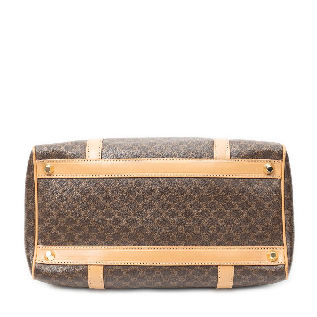 Celine Smo Rubostom Beige Brown Macadamia Canvas Handbag — view 6
