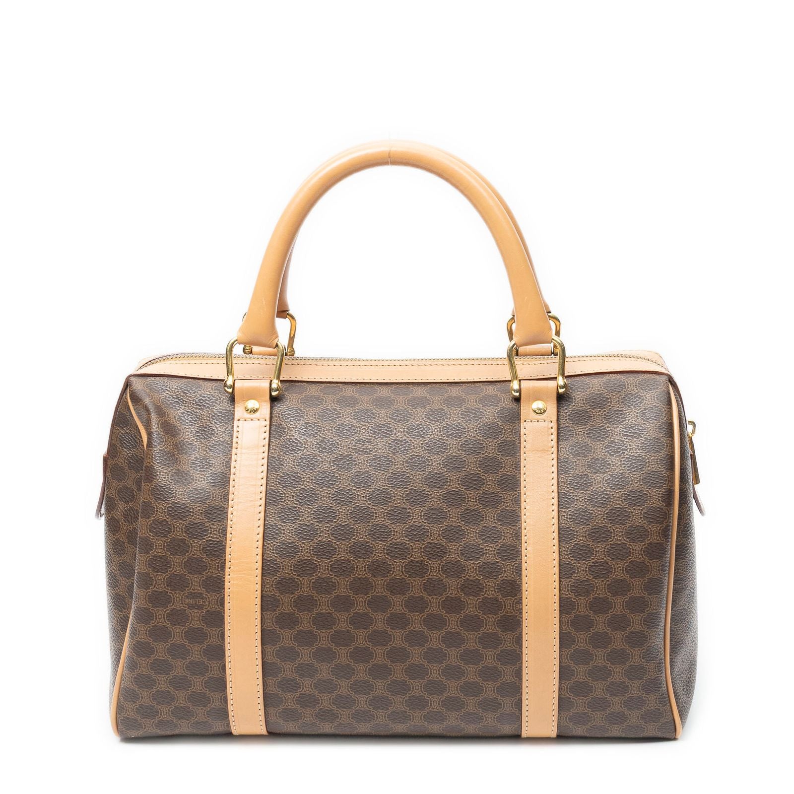 Celine Smo Rubostom Beige Brown Macadamia Canvas Handbag — view 5