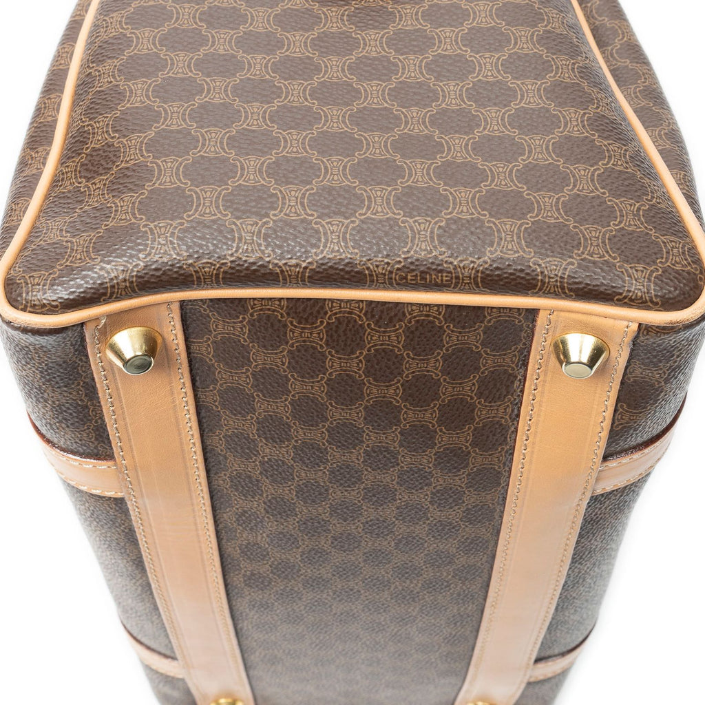Celine Smo Rubostom Beige Brown Macadamia Canvas Handbag — view 8