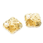 Chanel CC Logo Heart Clip Type Earrings Gold Plated — view 2
