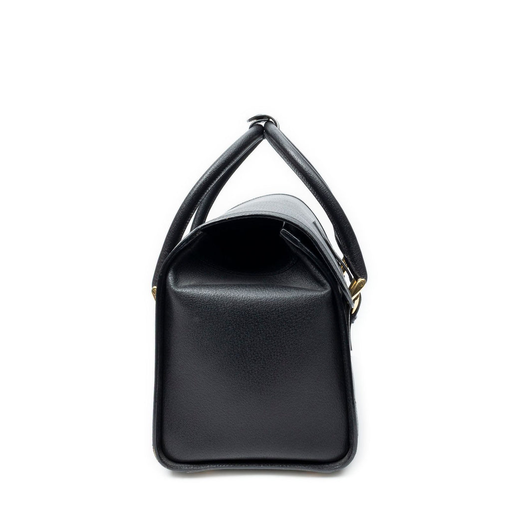 Gucci Vintage Boston Carryall Weekender Black Calfskin Leather Travel — view 4