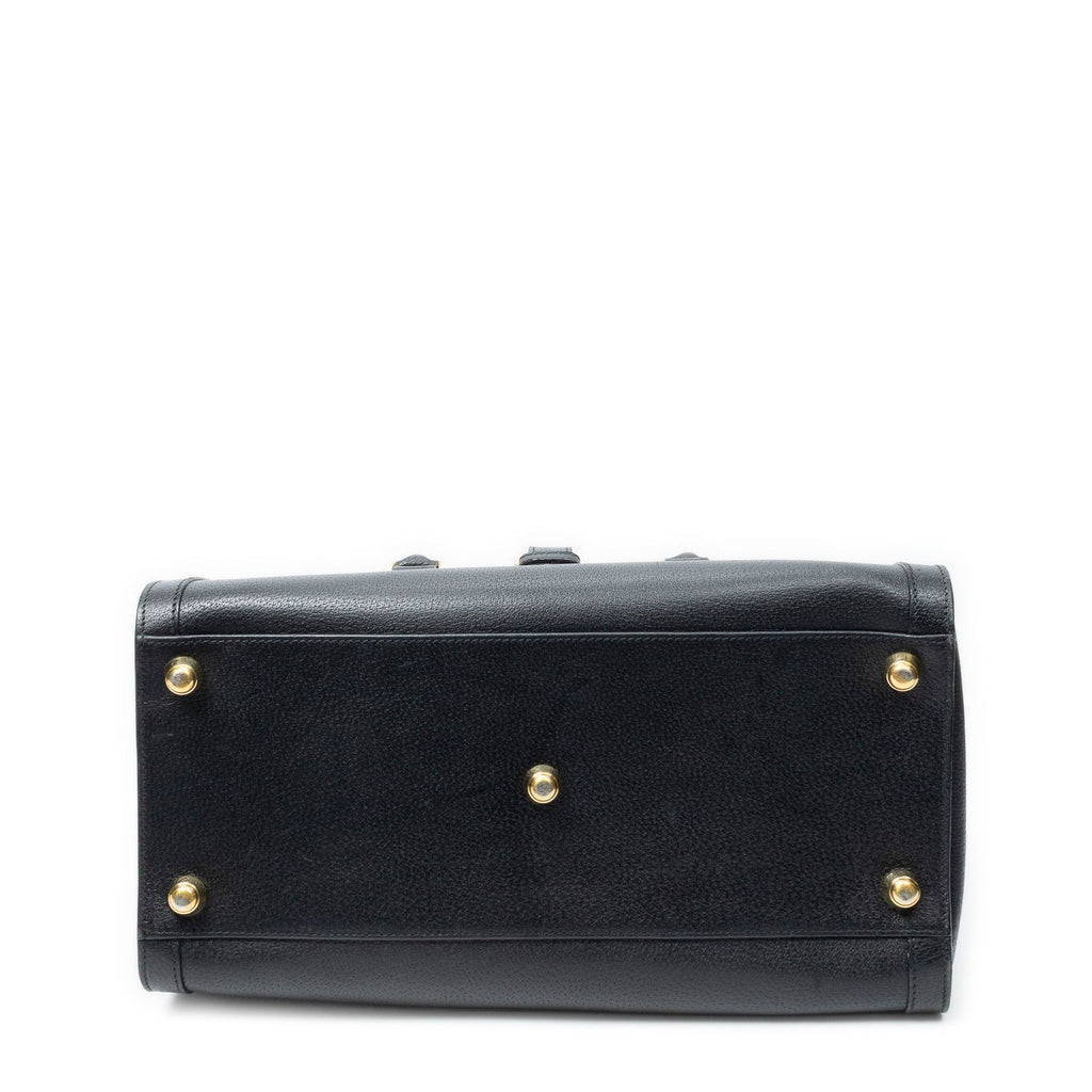 Gucci Vintage Boston Carryall Weekender Black Calfskin Leather Travel — view 6