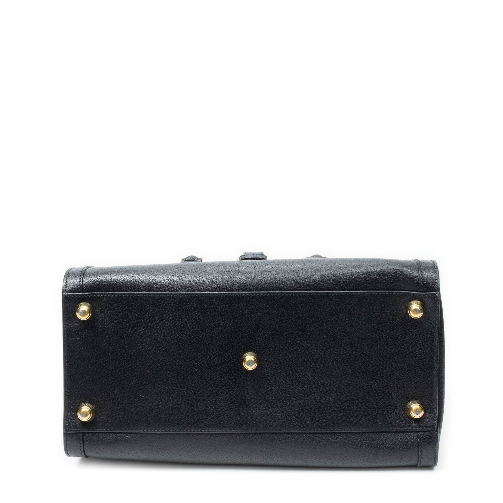 Gucci Vintage Boston Carryall Weekender Black Calfskin Leather Travel — view 6