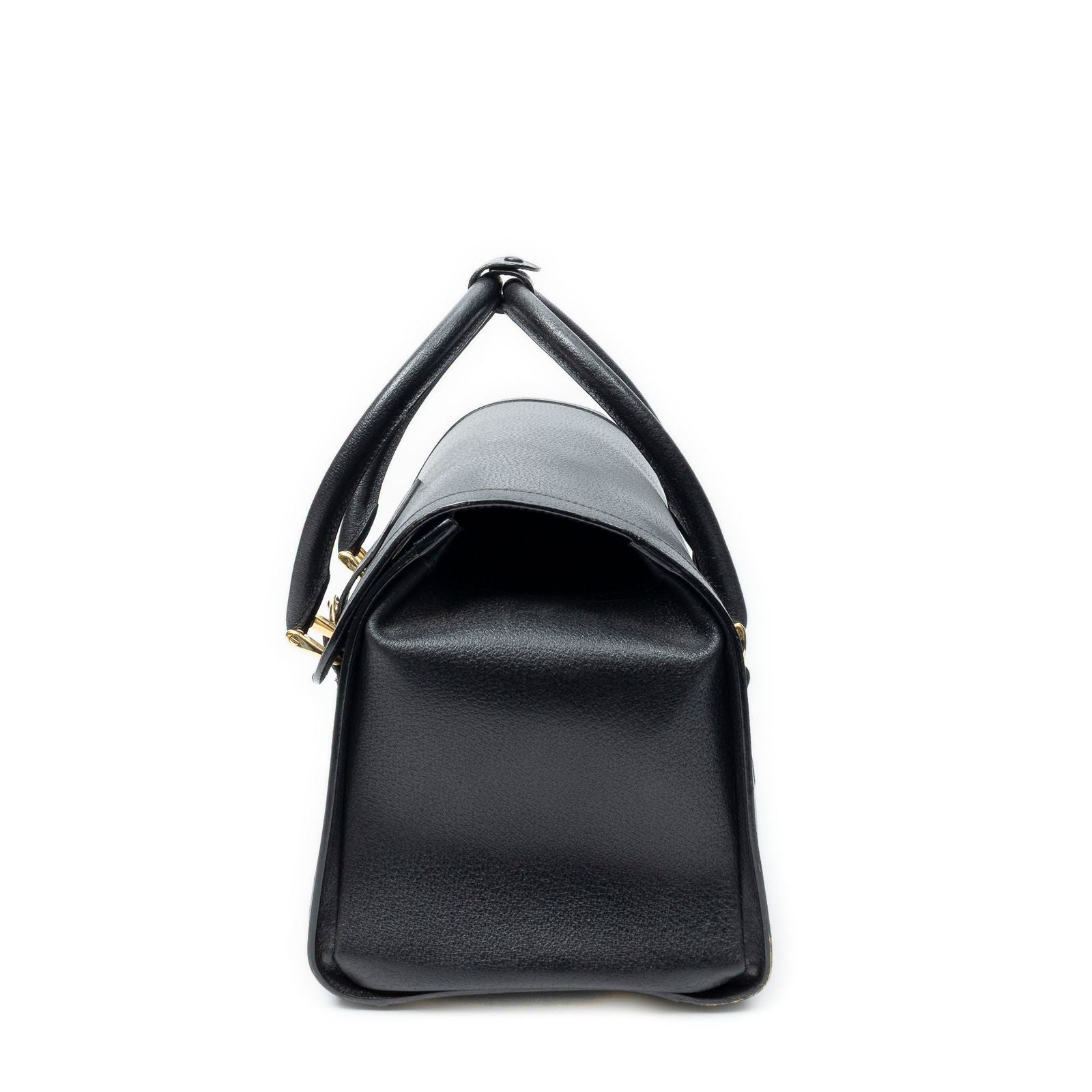 Gucci Vintage Boston Carryall Weekender Black Calfskin Leather Travel — view 3