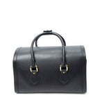 Gucci Vintage Boston Carryall Weekender Black Calfskin Leather Travel — view 5