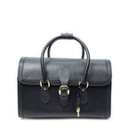 Gucci Vintage Boston Carryall Weekender Black Calfskin Leather Travel