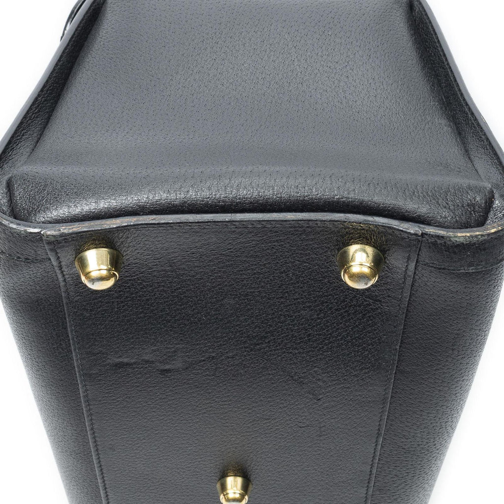 Gucci Vintage Boston Carryall Weekender Black Calfskin Leather Travel — view 7