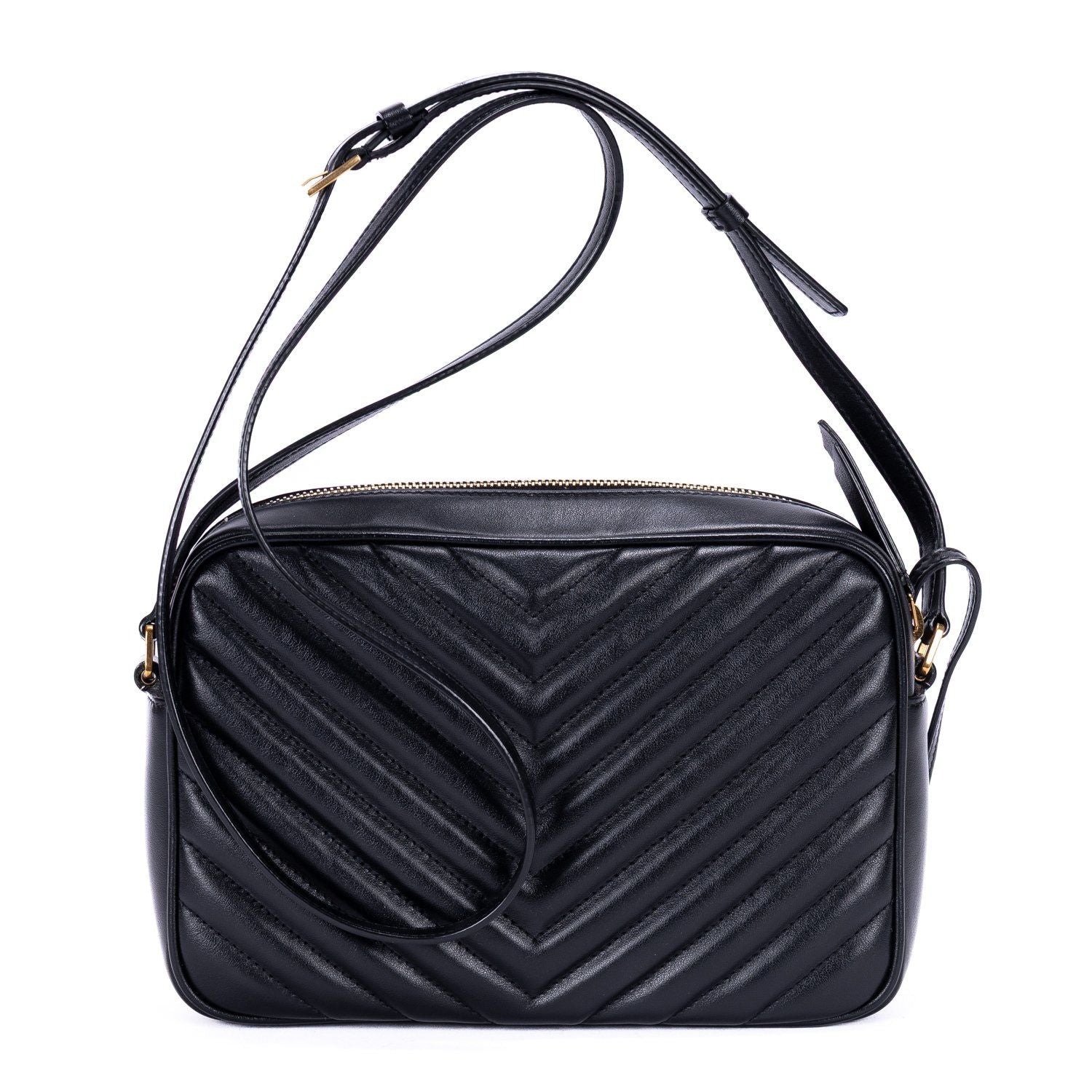 Saint Laurent Camera Black Matelasse Chef Blanc Leather Shoulder — view 5