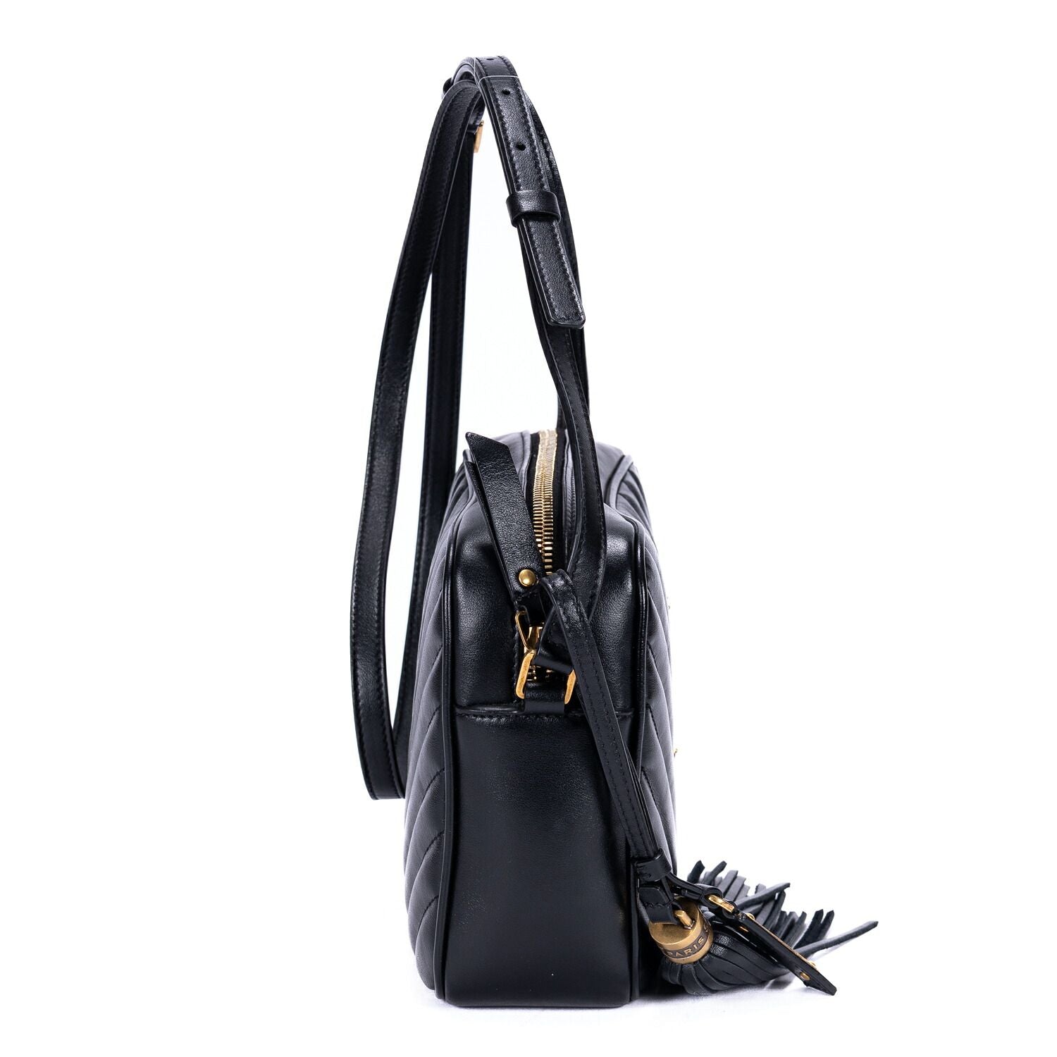 Saint Laurent Camera Black Matelasse Chef Blanc Leather Shoulder — view 4