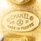 Chanel CC Clover Dangle Clip on Earrings Gold Plated — view 3