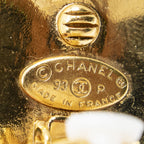 Chanel CC Logo Heart Clip Type Earrings Gold Plated — view 3