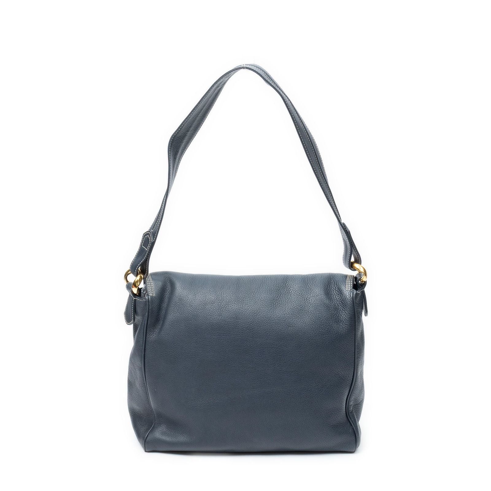 Loewe Vintage CD Flap Shoulder Navy Grain Calf Skin Leather — view 5