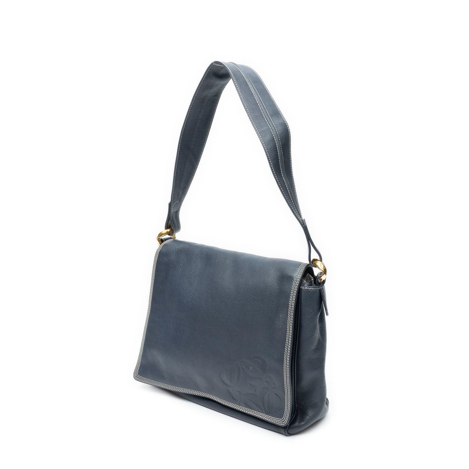 Loewe Vintage CD Flap Shoulder Navy Grain Calf Skin Leather — view 2