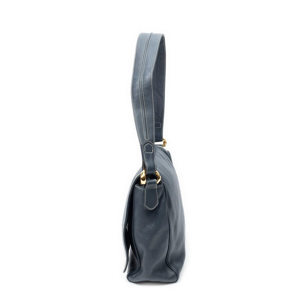 Loewe Vintage CD Flap Shoulder Navy Grain Calf Skin Leather — view 3