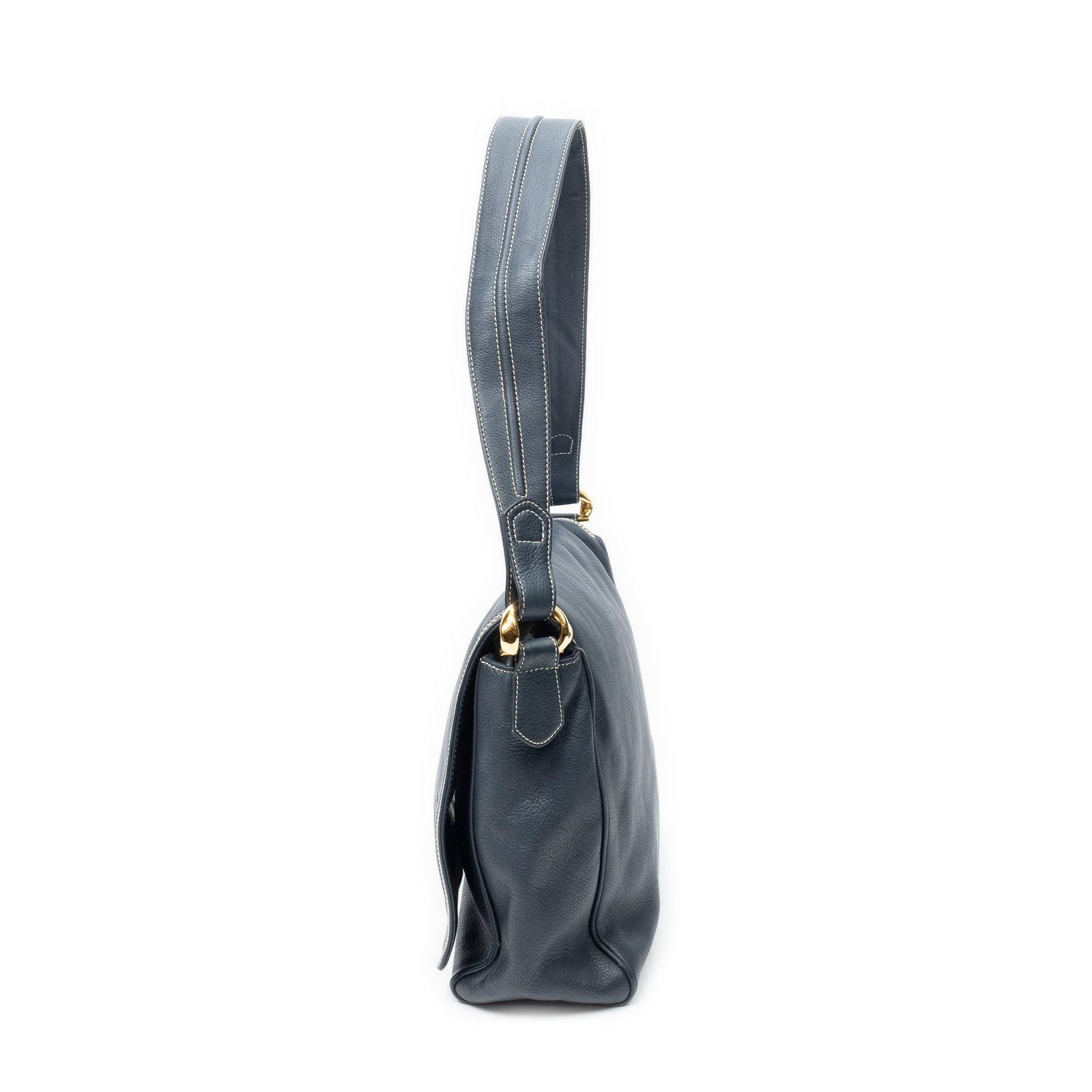 Loewe Vintage CD Flap Shoulder Navy Grain Calf Skin Leather — view 3