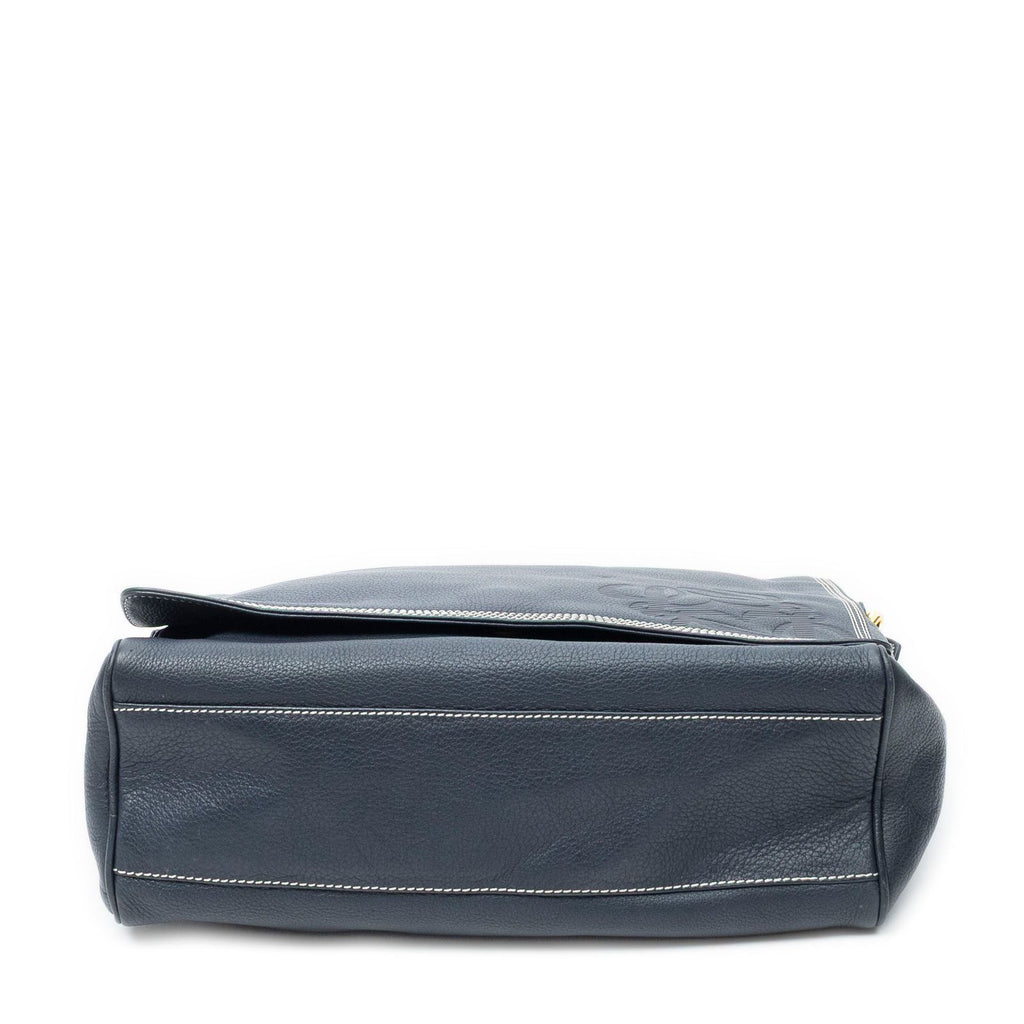 Loewe Vintage CD Flap Shoulder Navy Grain Calf Skin Leather — view 6