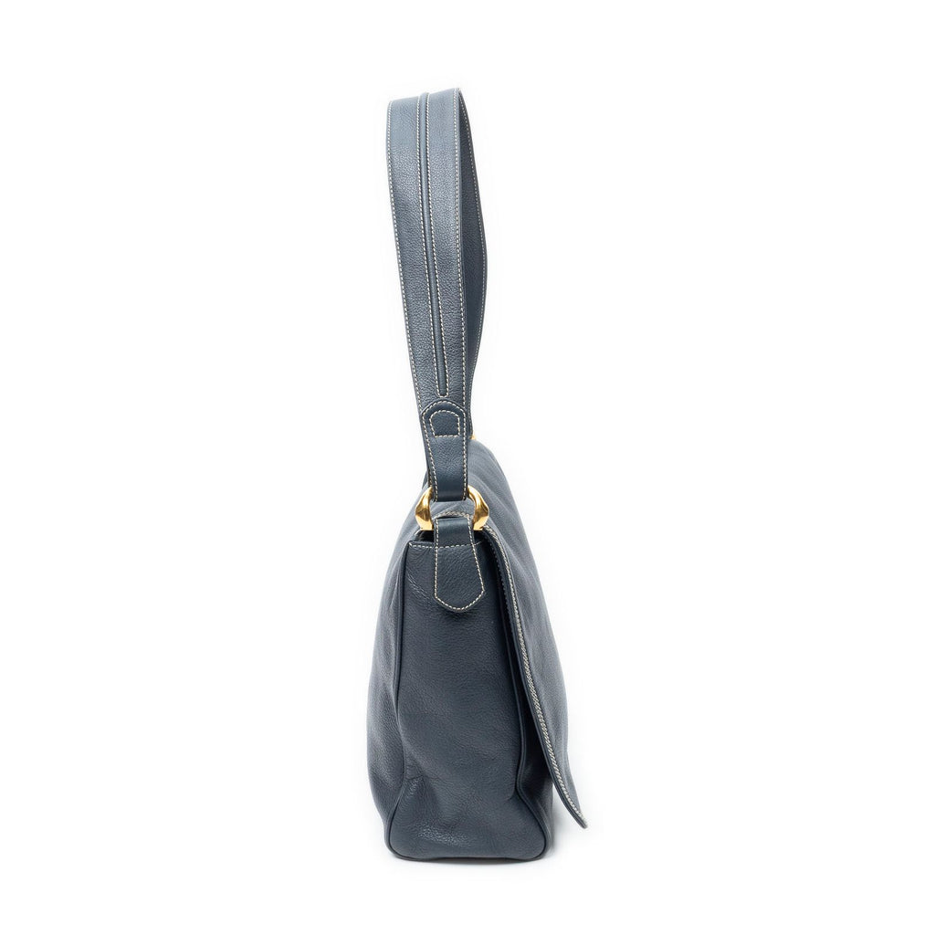 Loewe Vintage CD Flap Shoulder Navy Grain Calf Skin Leather — view 4