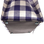 Celine Luggage Phantom White Blue Woven Gingham Pattern Canvasa — view 8