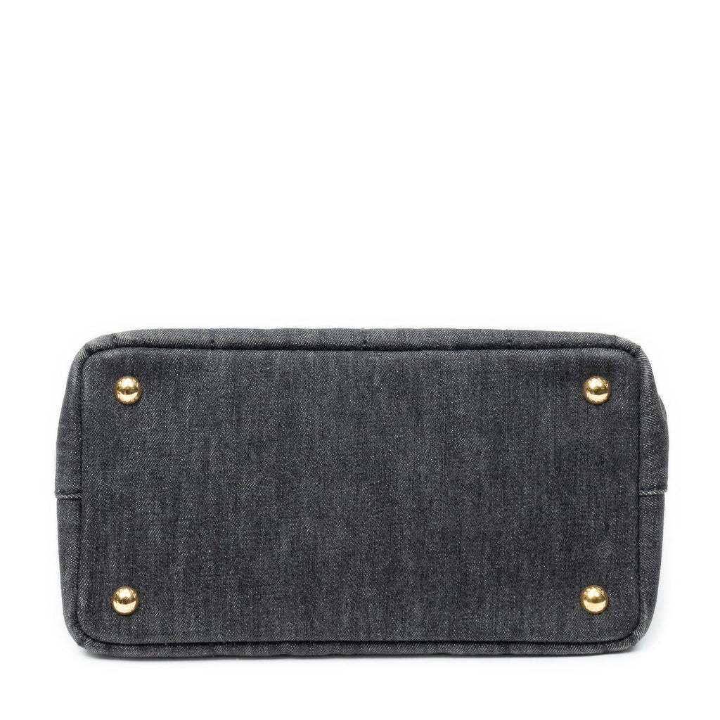 Prada Canapa Smo le Tote Black Denim Canvas — view 6