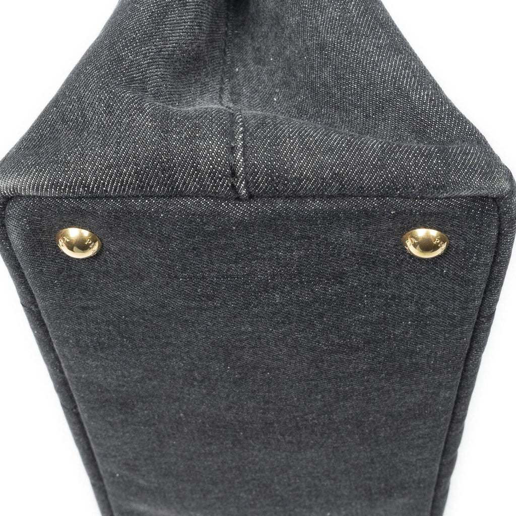 Prada Canapa Smo le Tote Black Denim Canvas — view 7